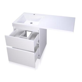 Тумба подвесная Style Line Даллас 120 + Умывальник ESTETUS Даллас 1200*480 левый