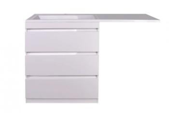 Тумба напольная Style Line Даллас 140 3 ящ. + Умывальник Даллас 1400*482, левый