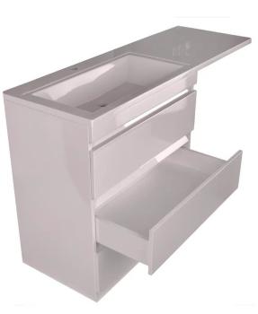 Тумба напольная Style Line Даллас 140 3 ящ. + Умывальник Даллас 1400*482, левый