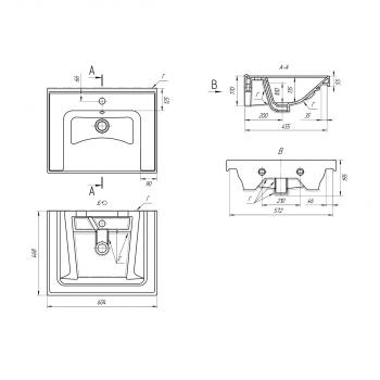 Тумба с раковиной DREJA GRACE PLUS 60