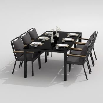 Обеденная группа Ideal Patio CANA FESTA plus - стол стекло 200/каркас карбон