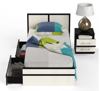 Кровать с ящиками СВК Сакура 0900 + тумба