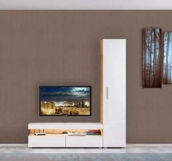 Гостиная Mobi Альба Комплектация № 5 Тумба под ТВ + Шкаф-пенал