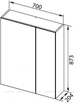 Зеркало-шкаф AQUANET Нью-Йорк 70