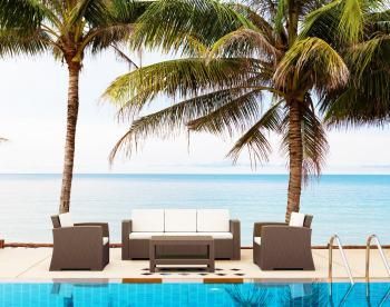 Диван пластиковый плетеный с подушками ReeHouse Monaco Lounge XL