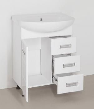 Тумба с раковиной Style Line Ирис 65 (3 ящ.) + Умывальник Стелла 65