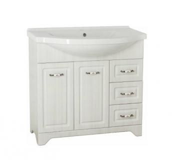 Тумба с раковиной Style Line Олеандр-2 90 (3 ящ.) + Умывальник Эльбрус 90