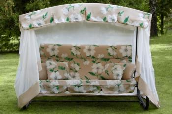 Качели садовые 3-х местные Мебельторг Турин Премиум FLOWER