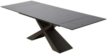 Стол M-City Arkell 180 GREY, стекло BUBBLE/ Шоколадное золото каркас