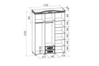Шкаф трехстворчатый с зеркалом Compass АС-27