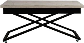 Стол-трансформер Apolo D95/S53 Белый мрамор/Черные опоры (У)