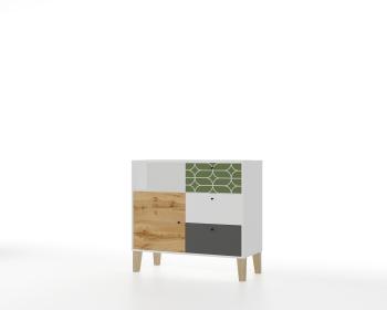 Комод 3 ящика с дверью Мама STORY Овалы