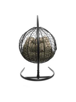 Подвесное кресло M-group ДЛЯ ДВОИХ с ротангом чёрное