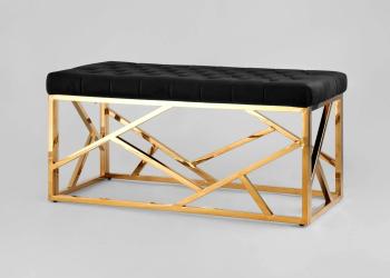 Вельвет черный/Сталь золото