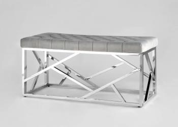 Вельвет серый/Сталь серебро