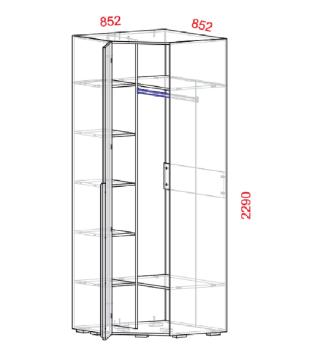 Шкаф угловой Атлант Харди с зеркалом