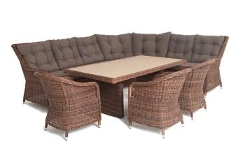 Обеденная группа угловая из искусственного ротанга 4sis Бергамо