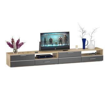 Корпус Дуб Сонома/Фасады Мдф Графитово-Серый Глянец