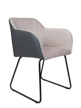 Бежевая ткань/Серая экокожа