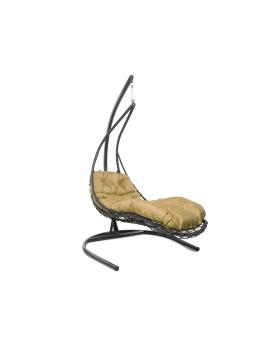 Подвесное кресло M-group ЛЕЖАЧЕЕ с ротангом коричневое