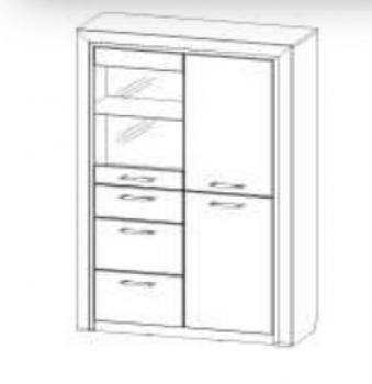 Шкаф-витрина Анрэкс 1V2D3S OLIVIA
