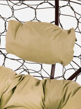 Подвесной диван M-group ЛЕЖЕБОКА с ротангом коричневый