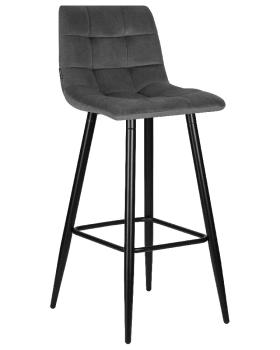 сиденье темно-серый велюр (108-91), черные матовые ножки