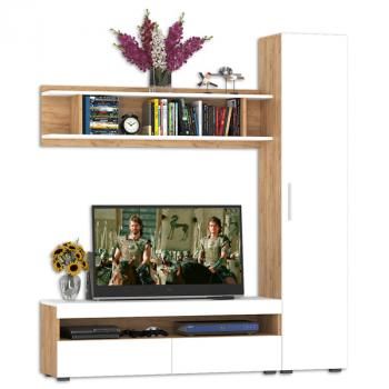 Гостиная Mobi Альба Комплектация № 3 Тумба под ТВ + Полка навесная + Шкаф пенал