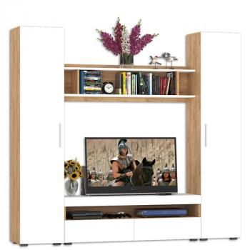 Гостиная Mobi Альба Комплектация № 1 Шкаф-пенал 2шт + Тумба под ТВ + Полка навесная