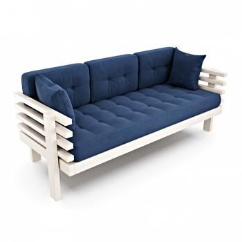 Беленый дуб/Синий велюр