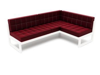 Белая эмаль/Велюр бордовый