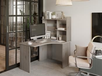 Компьютерный стол Мэрдэс СКЛ-Угл120+НКЛ-100 без тумбы с надстройкой Правый