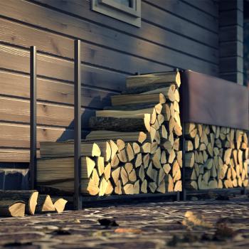 Дровница металлическая CONCRETIKA с чехлом