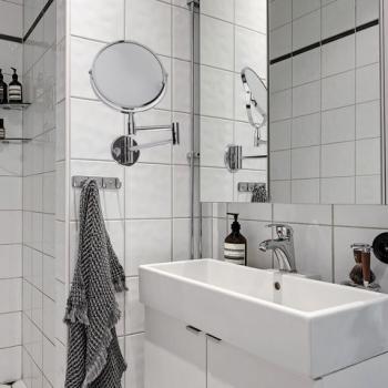 Зеркало настенное BRABIX, диаметр 17 см, двухстороннее