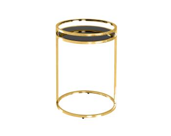 Стекло черное, сталь золото