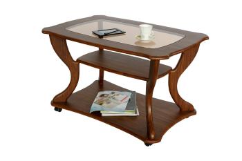 Стол журнальный Маэстро + стекло СЖС-02 Орех 2 (У)