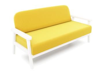 Белая эмаль/Велюр желтый