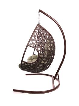 Подвесное кресло M-group ДЛЯ ДВОИХ ЛЮКС с ротангом коричневое