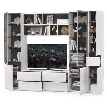 Гостиная Mobi Сидней Комплектация № 32 13.63 + 15.57 2шт + 13.201 2шт + 13.202