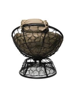 Кресло M-group ПАПАСАН пружинка мини с ротангом чёрное