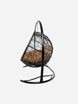 Подвесной диван M-group ЛЕЖЕБОКА с ротангом чёрный