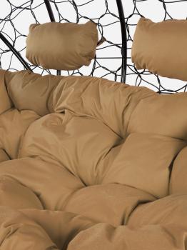 Подвесной диван M-group ЛЕЖЕБОКА с ротангом чёрный