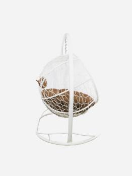 Подвесной диван M-group ЛЕЖЕБОКА с ротангом белый