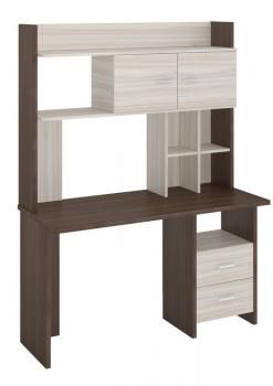 Компьютерный стол Мэрдэс СКЛ-Прям130+НКЛХ-130 с надстройкой