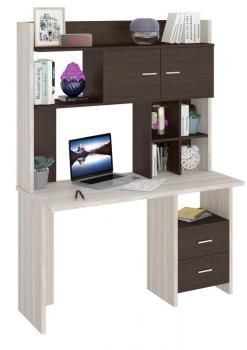 Компьютерный стол Мэрдэс СКЛ-Прям130+НКЛХ-130 с надстройкой