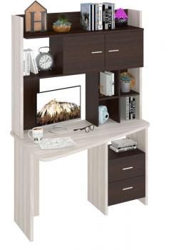 Компьютерный стол Мэрдэс СКЛ-Трап120+НКЛХ-120 с надстройкой+бокс Левый