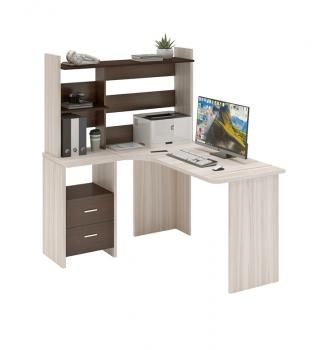 Компьютерный стол Мэрдэс СКЛ-Угл130+НКЛ-120 с надстройкой Левый