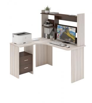 Компьютерный стол Мэрдэс СКЛ-Угл130+НКЛ-130 с надстройкой Левый