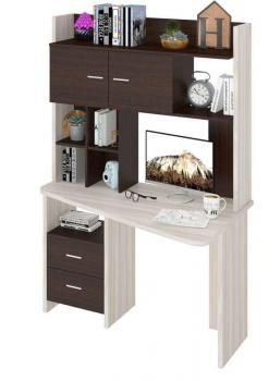 Компьютерный стол Мэрдэс СКЛ-Трап120+НКЛХ-120 с надстройкой+бокс Правый