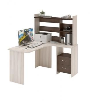 Компьютерный стол Мэрдэс СКЛ-Угл130+НКЛ-120 с надстройкой Правый